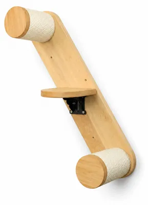 Produktbild von Kratzbaum für Katzen, Gummibaumholz Sisal, 60x12x17 cm, abklappbare Treppenstufe, rutschfeste Filz-Oberflächen, max. 40 kg