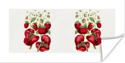 Produktbild von MuchoWow® Poster Obst - Erdbeeren - Lebensmittel 160x80 cm - Foto Poster