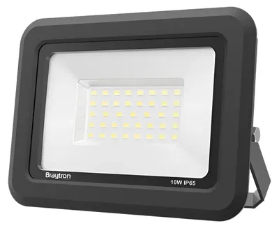 Produktbild von Braytron LED Flutlichtstrahler 10W Kaltweiß 6500K 800lm 120° Schwarz Aluminium IP65 Außen