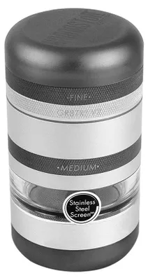 Kräutermühle mit Glasbehälter, Edelstahl, 5,6 cm Ø, silber