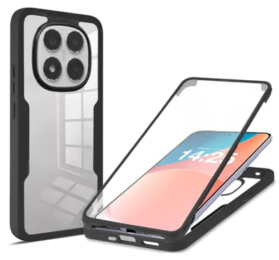 Produktbild von 360 Grad Rundum Schutz Handyhülle für Xiaomi Redmi Note 14 Pro 5G / Pro+ 5G Full Cover Vollschutz Case Farbe: Schwarz