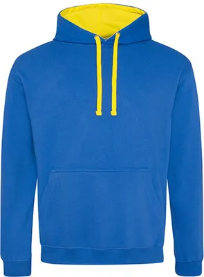 Produktbild von Just Hoods JH003 | Varsity Herren Hoodie / Kaputzenpullover - Farbe: Royal Blue/Sun Yellow - Größe: M