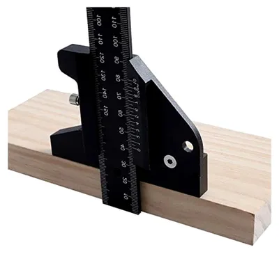 Produktbild von T-förmiges Anreißlineal aus Edelstahl, Loch-Lineal und Gehrungswinkel für die Holzbearbeitung