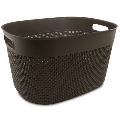 Produktbild von Curver Filokorb L Aufbewahrungskorb, Hellbraun, 18 Liter, 29x38x22 cm, mit Griffen, für den Außenbereich