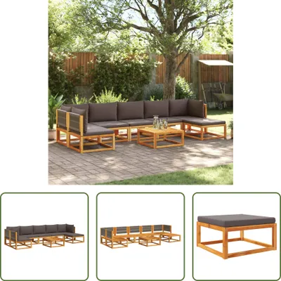 Produktbild von The Living Store 8-tlg. Garten-Sofagarnitur mit Kissen Massivholz Akazie
