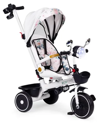 Produktbild von ECOTOYS WQL-186 Kinderdreirad, Kinderwagen mit drehbaren Sitz (360°), weiß