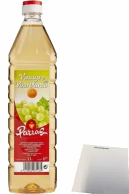 Produktbild von Parras Vinagre de Vino blanco Weißweinessig (1L Flasche) + usy Block