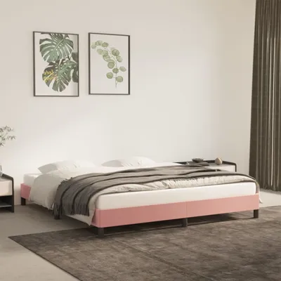 Produktbild von "2026 Promotion" Bettgestell moderne - Rosa - 160x200 cm - Samt - Polsterbett CC20914