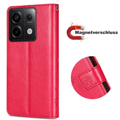 Produktbild von Hülle Xiaomi Redmi Note 13 Pro 5G Handy Tasche Handyhülle Wallet Case Flip Cover Rot