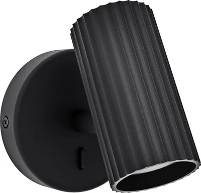 Produktbild von EGLO Wandlampe Portillo, Wandleuchte innen, Schlafzimmerlampe mit schwenkbarem Spot, Leselampe aus Metall in Schwarz, Wandspot mit GU10 Fassung