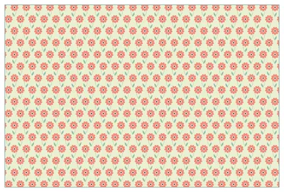 Produktbild von Wallario Küchenrückwand aus Glas, Größe: 90 x 60 cm, Motiv: Muster mit roten Blumen und grünen Blättern | Spritzschutz | abwischbar | pflegeleicht | in