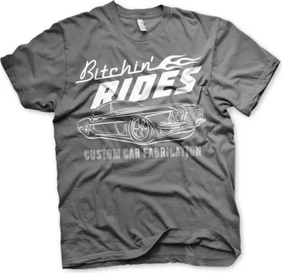 Productafbeelding van Bitchin' Rides - T-shirt met opdruk, maat X-Large, donkergrijs