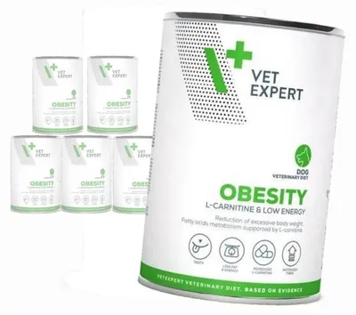 Produktbild von Vet Expert Nassfutter für Hunde mit Fettleibigkeit, Huhn & Lamm, 6 x 400 g, zur Gewichtsreduktion