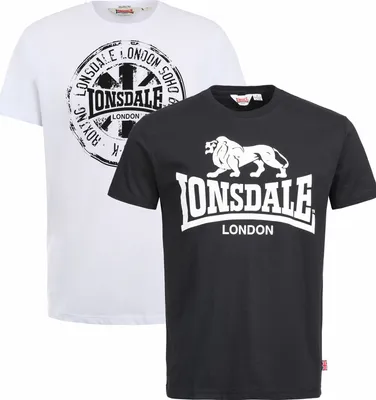 Produktbild von Herren T-Shirt normale Passform Doppelpack DILDAWN Black/White 5XL Lonsdale