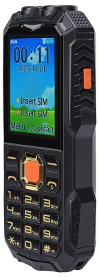 Produktbild von 4G-fähiges, entsperrtes, robustes und wasserdichtes Handy, sturzsicher, mit großen Tasten, 16800-mAh-Akku, 2,4-Zoll-Bildschirm, SOS-Funktion, Internet, Dual-SIM-Steckplatz, schwarz