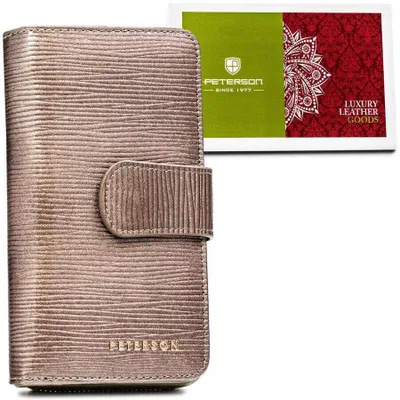Obrázek produktu pro Peterson dámská peněženka z lakované přírodní kůže šedá RFID 16,5x9,5 cm