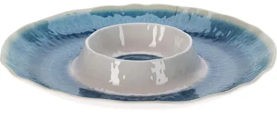 Produktbild von Excellent Houseware Servierplatte Snacks / Tapas - blau - D35 cm - Tablett - Melamin