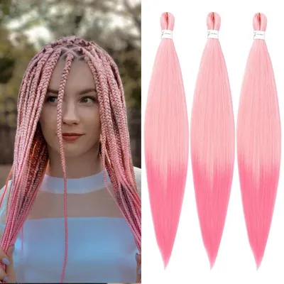 Immagine prodotto di Trecce allungabili Flechthaar, lunghezza 32 pollici, confezione da 3, fibra sintetica, colore 613-rosa