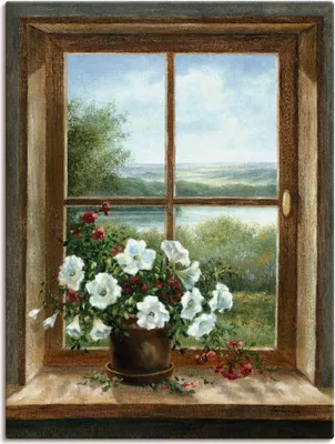 Produktbild von ARTland Leinwandbild Blumen am Fenster Größe: 30x40 cm