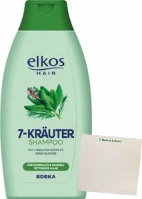 Produktbild von Elkos Shampoo 7-Kräuter (500ml Flasche) + usy Block