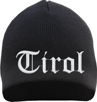 Produktbild von Tirol Beanie Mütze - Altdeutsch - Bestickt - Strickmütze Wintermütze Einheitsgröße Schwarz