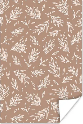 Produktbild von MuchoWow® Poster Muster - Äste - Blätter 80x120 cm - Papierdruck
