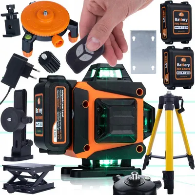 Image de Laser de nivellement croisé – 16 lignes laser – Auto-nivellement – Faisceau laser vert – Rechargeable via USB-C