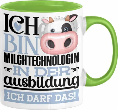 Produktbild von Milchtechnologin Ausbildung Start Geschenk Tasse Ich Bin Milchtechnologin In Der Ausbildung Ich Darf Das Kaffee-Becher Geschenkidee (Grün)