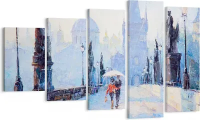 Produktbild von Bild auf Leinwand - Leinwandbild - Brücke Stadt Prag - 100x60cm - Wand Bild - Wanddeko - Wandbilder - Leinwanddruck - Bilder - Kunstdruck - Wanddekoration - Leinwand bilder - Wandkunst - EG100x60-3416