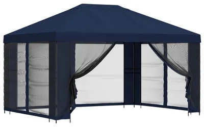 Immagine prodotto di Gazebo da giardino con pareti laterali 4 × 3 m Blu