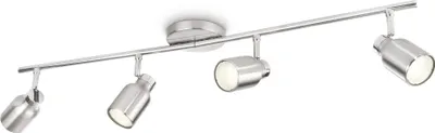Produktbild von Philips Ecomoods Spot 556741716, Strahler Oberflächenbeleuchtung, GU10, 4 Glühbirne(n), Fluoreszierend, 2700 K, Chrom