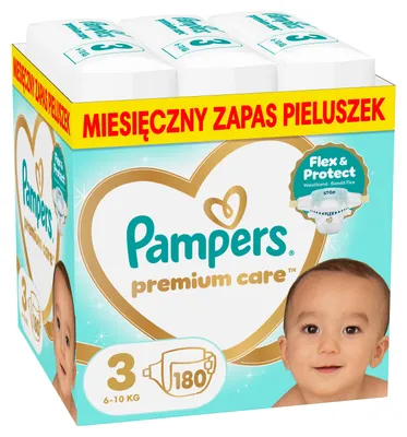 Productafbeelding van Pampers Premium Care luiers, maat 3 (6-10 kg), 180 stuks