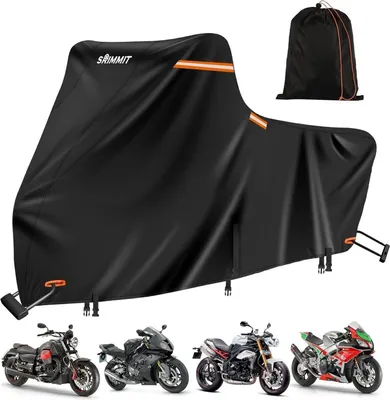 Obrázok produktu pre Motocyklový kryt 420D nepremokavý UV ochrana vonkajšia čierna 2XL 245x110x140CM