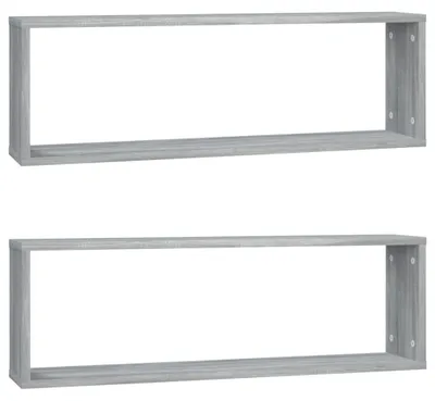 Produktbild von vidaXL Wandregale 2 Stk. Grau Sonoma 80x15x26,5 cm Holzwerkstoff