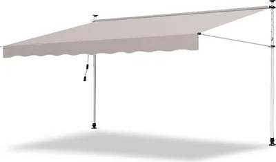 Produktbild von Jopassy Markise Wasserabweisend Gelenkmarkise für Balkon Balkonmarkise Sonnenschutz Klemmmarkise Beige 4M