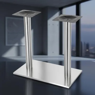 Produktbild von Tischsäule Tischfuß Möbelfuß Tischbein Stützfuß Möbelbein Edelstahl Eckfuß