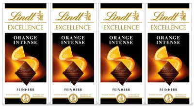 Immagine prodotto di Lindt Excellence Orange Intense Cioccolato Fine Crostata 100g confezione da 4 pezzi