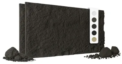 Produktbild von HEXIM Steinoptik Felsen Platten 2 Stück 120x60cm PolyurethanWandverkleidung 1,46 m² 3D Paneele Bruchstein Stone Nachbildung Wandpaneele Wanddeko Steinplatte Wohnzimmer Innenwand schwarz (A002-05 Light Black)
