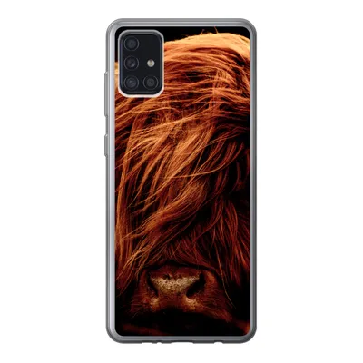 Produktbild von MuchoWow® Handyhülle Schutzhülle Hülle für Samsung Galaxy A52 5G Schottischer Highlander - Kuh - Hörner - Porträt - Tiere Silikon Softcase Handy Hülle - Umschlag
