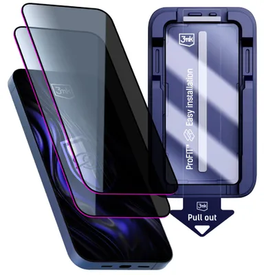 Produktbild von 3mk PrivZone 9H Apple iPhone 15 Pro Blickschutzglas 2 Stück Applikator Transparent