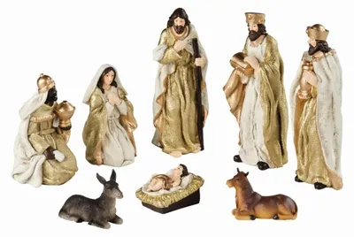 Productafbeelding van Kerstgroep poly 8 figuren multi 8st kerst Decoris