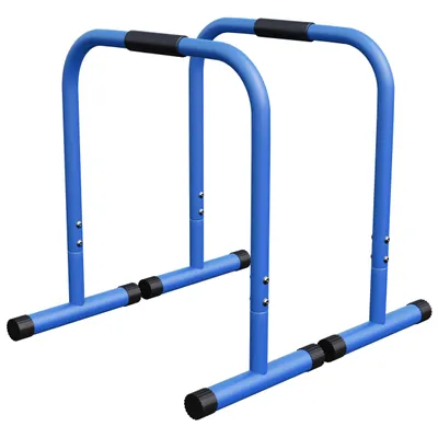 Produktbild von GORILLA SPORTS® Dip Barren - 2er Set, 57x 38 x 73 cm, bis 200 kg, rutschfest, Blau - Dip Station, Dip Stangen, Dip Ständer, Trainingsgerät