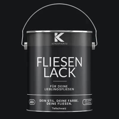 Produktbild von Kenzopaints 2,5Liter Fliesenlack Fliesenfarbe - Tiefschwarz (RAL 9005)