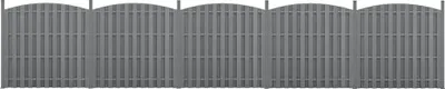 Zdjęcie produktu dla Ogrodzenie ogrodowe WPC Ogrodzenie chroniące prywatność Wiatrołap Ogrodzenie listwowe Ogrodzenie okrągłe 932x(165-185) cm