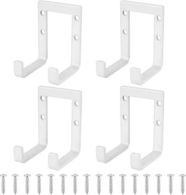 Produktbild von Famanu Wandhaken für Gartengeräte und Garage - 4 Stück Doppelhaken