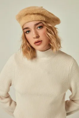 Produktbild von Damen Mütze Beanie Strickmütze Nerzbraun Wintermütze Warme Winter Pudelmütze N-281