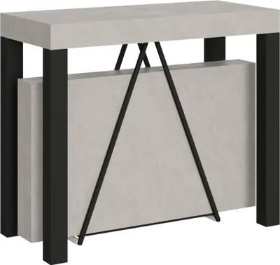 Produktbild von ITYHOME - Ausziehbarer Konsolentisch 90x40/300 cm Tiris Kaschmir mit Eisenrahmen aus Anthrazit