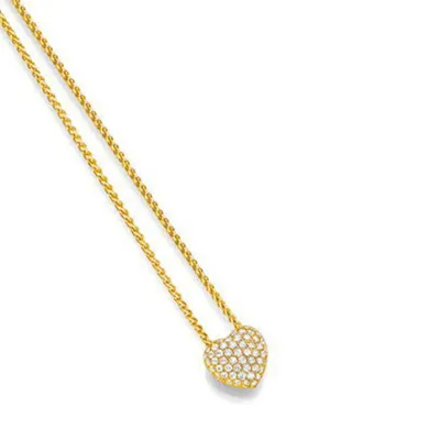 Produktbild von Anhänger Pavé Herz mit weißen Diamanten Brillanten 0.70 ct. 750 Gold Gelbgold