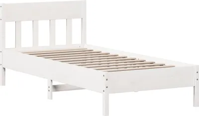 Produktbild von Massivholzbett ohne Matratze Weiß 90x200 cm Kiefernholz