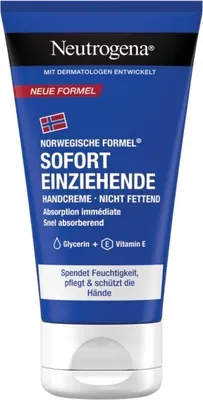 Produktbild von Neutrogena Handpflegeprodukt, 6x 75ml, sofort einziehend, Norwegische Formel, für trockene & sensible Haut, mit Glycerin + Vitamin E, schützt die Hautbarriere, Tube aus 50% recyceltem Plastik